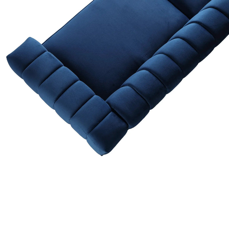 Vintage Blue Velvet 2 Piece Sofa Set by HouseOfZazla
