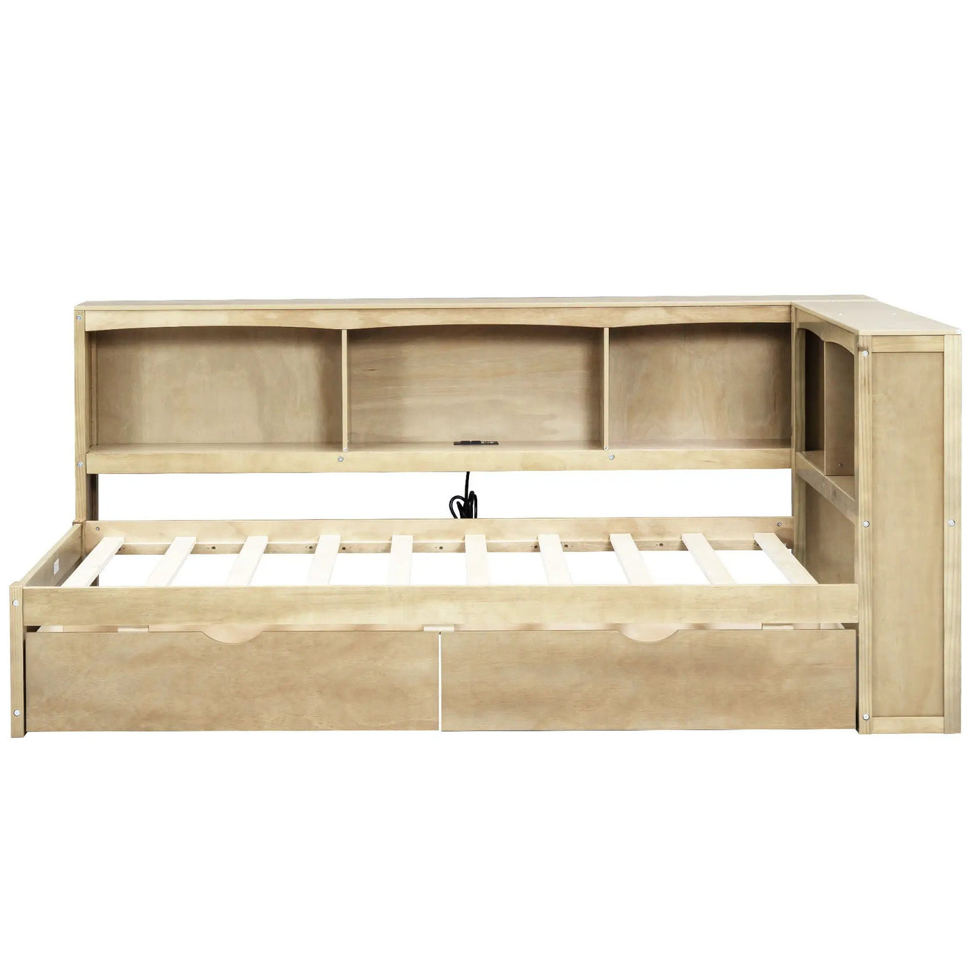 Daybed With 2 Storage Drawers, Storage Cabinets, USB Ports by HouseOfZazla
