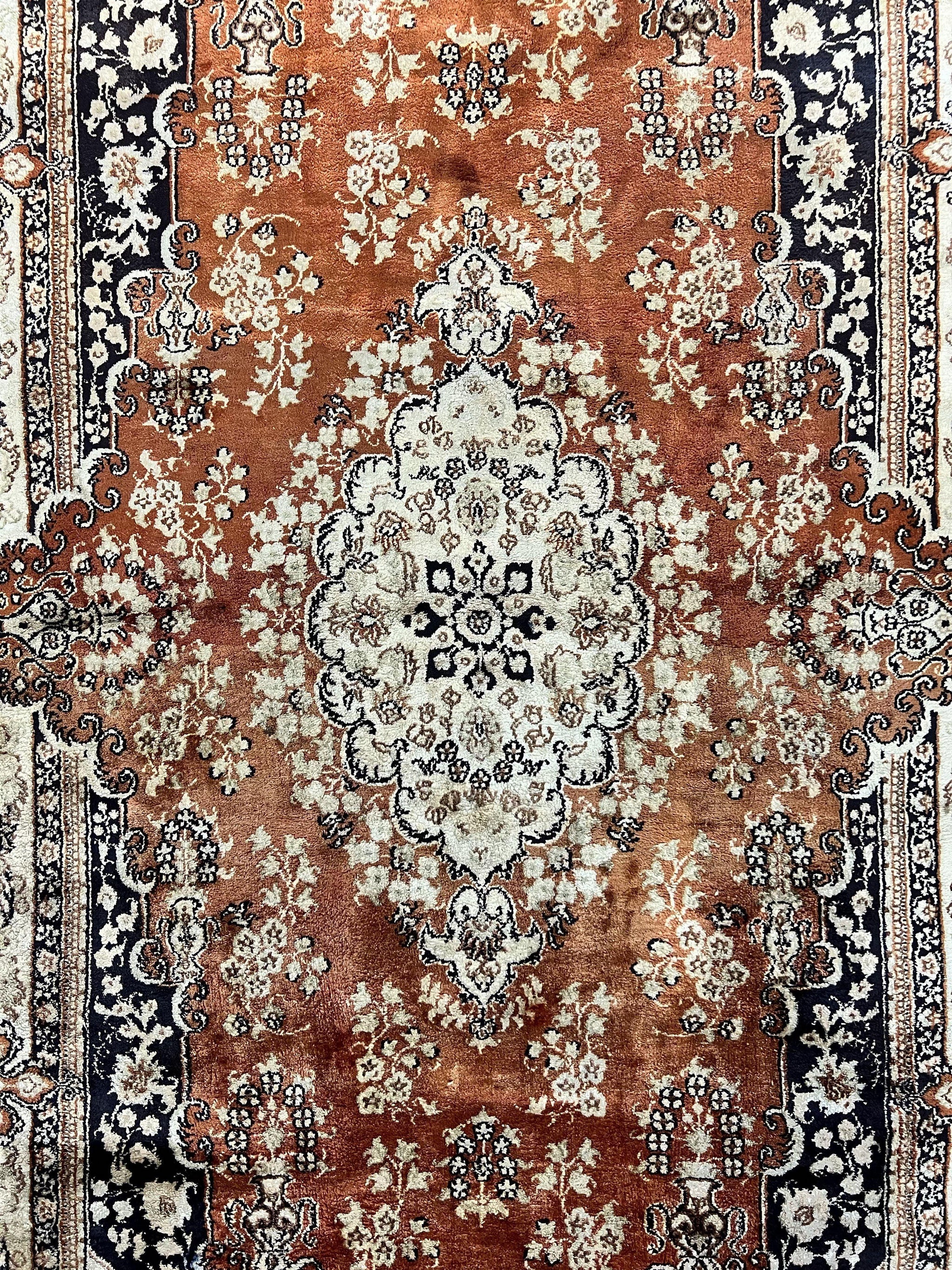 Turkish Silk Rug 3x5, Very Fine 400 KPSI, Floral Medallion, Hand Knotted by Jewel Rugs