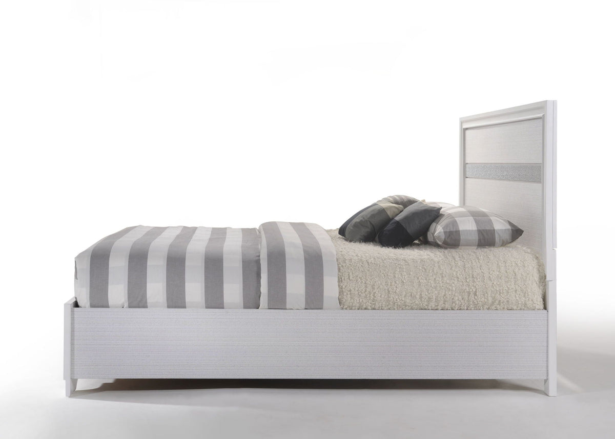 Naima Elegance Queen Panel Bed with Optional 2-Drawer Storage - White, photo 8 of 8