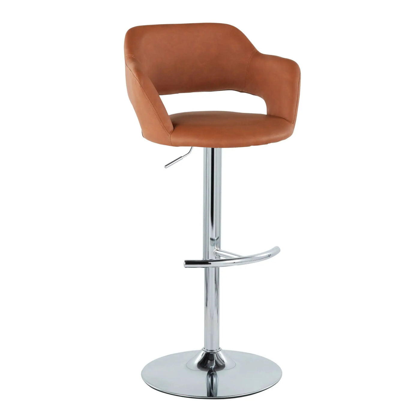 Margarite - Contemporary Ajustable Barstool With Swivel With Rounded T Footrest (Set of 2) by HouseOfZazla