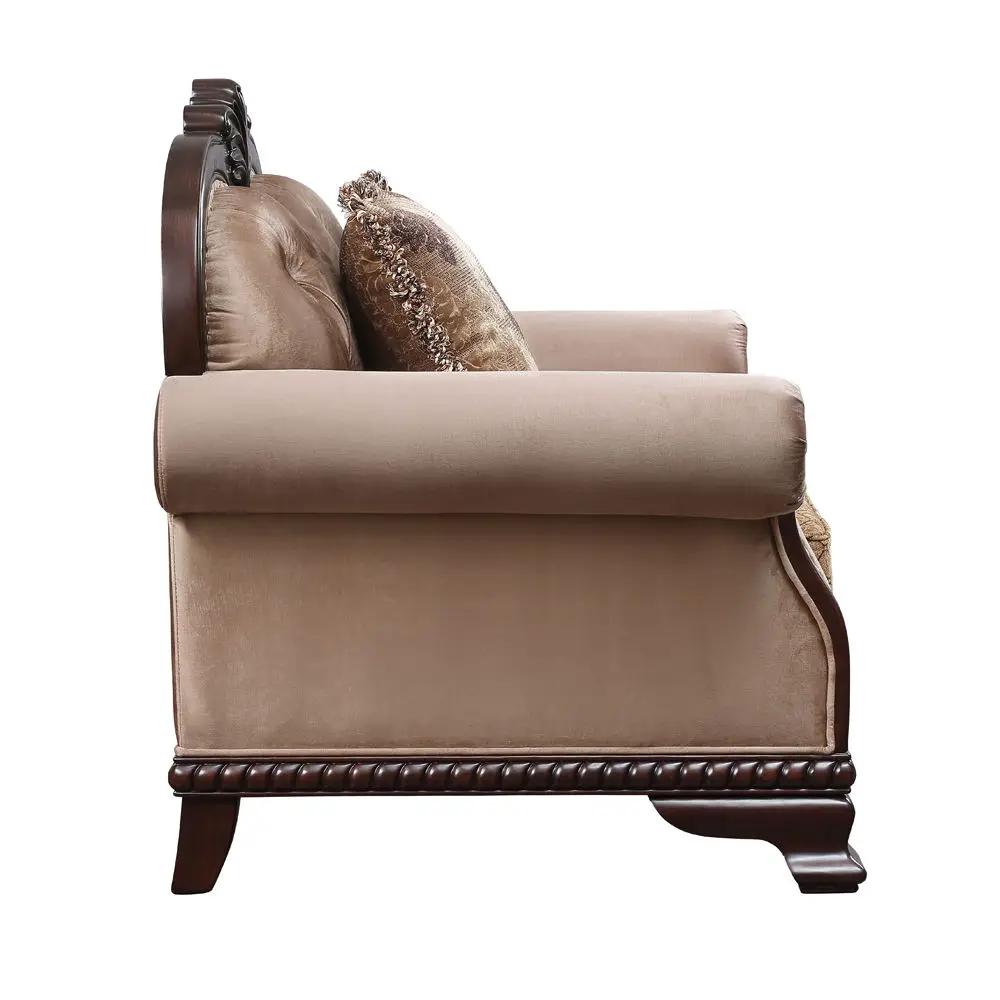 Chateau De Ville - Sofa With 5 Pillows (Same Lv01588) - Fabric & Espresso by Unique Piece Furniture