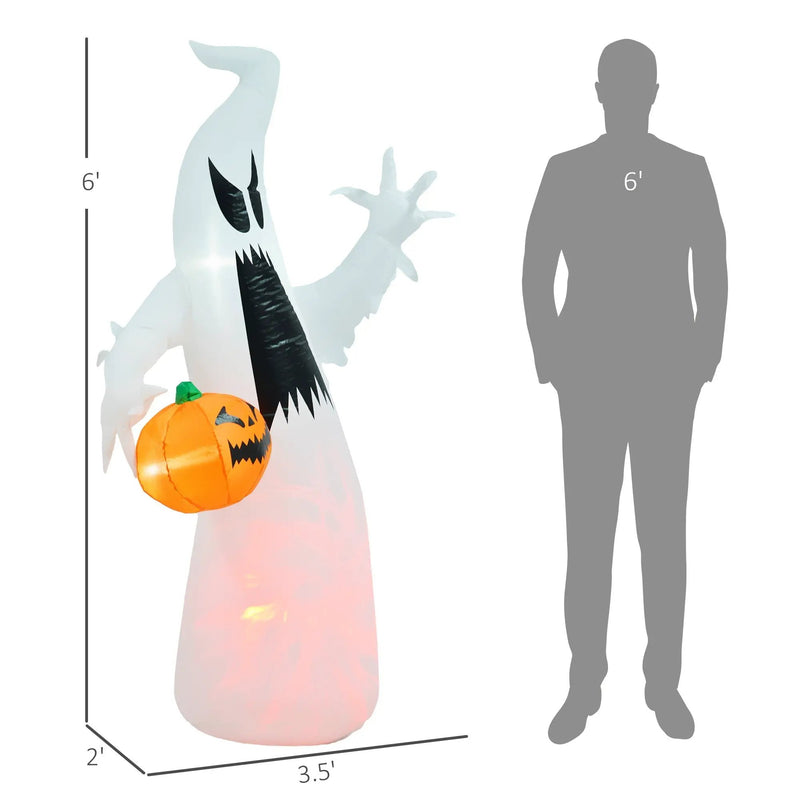 5.9' Towering LED-Lit Inflatable Ghost by HouseOfZazla