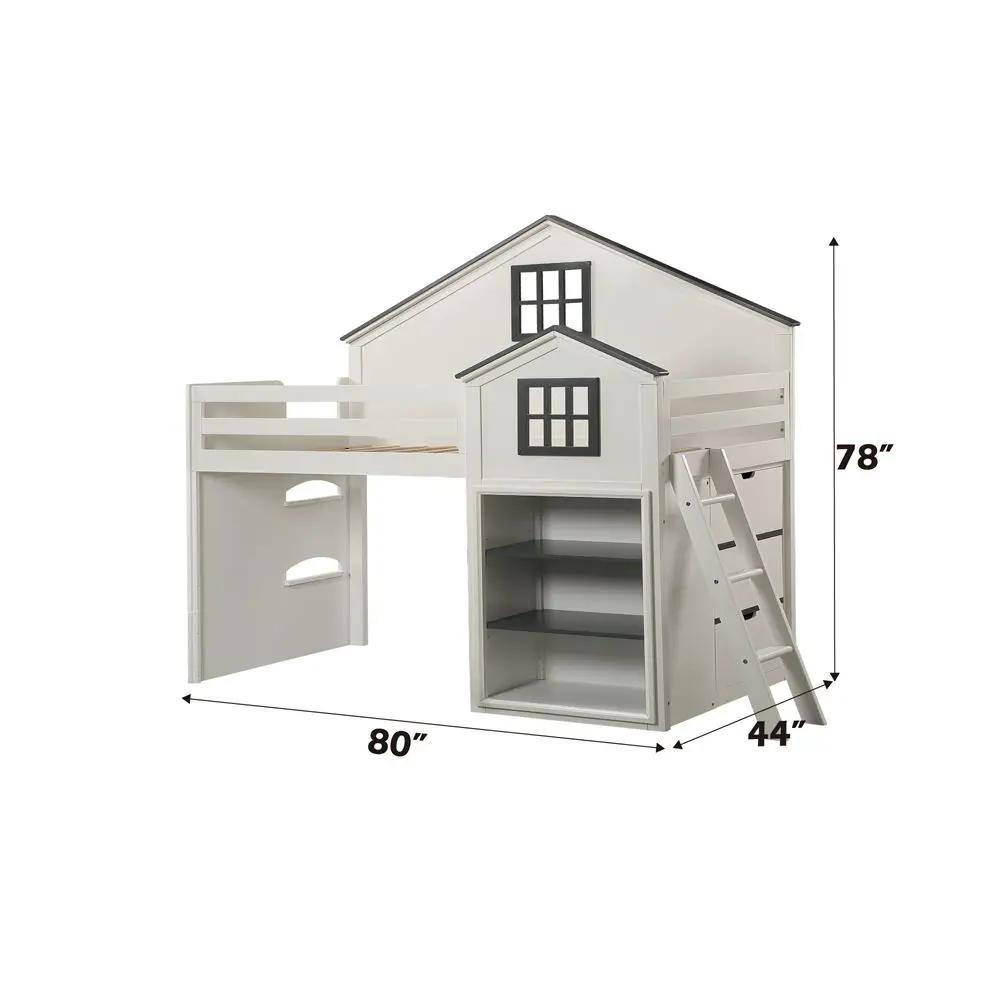 Ratana - Loft Bed - Gray & White by Unique Piece Furniture