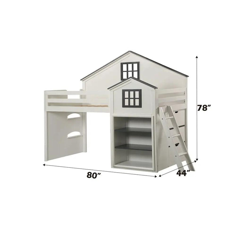 Ratana - Loft Bed - Gray & White by Unique Piece Furniture