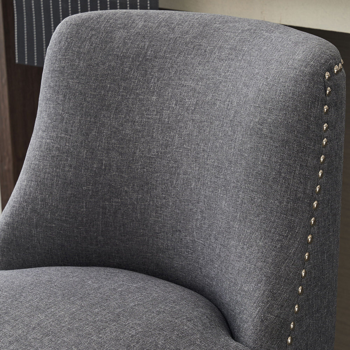 Upholstered Swivel Bar Stool Set with High Back and 360° Rotation - Blue or Dark Gray, photo 12 of 14
