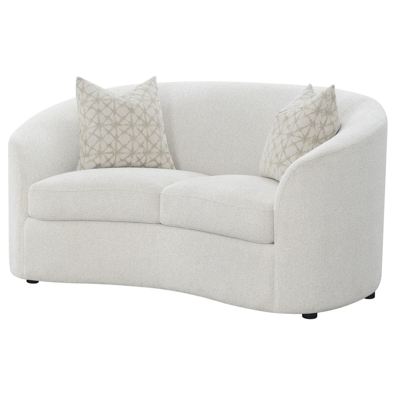 Rainn Boucle Upholstered Sloped Arm Loveseat Latte by Unique Piece Furniture