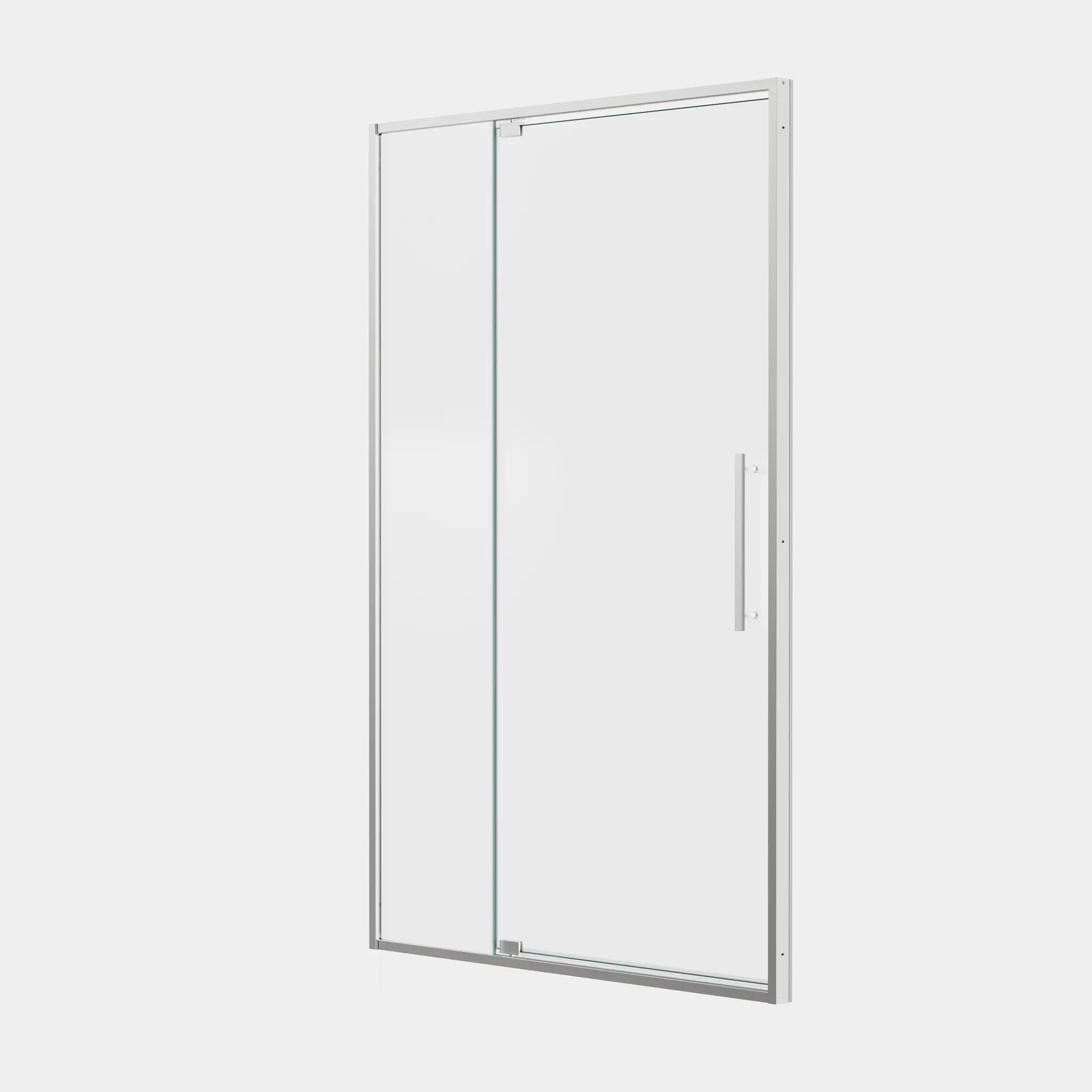 50-54"W x 74"H Pivot Shower Door with 5/16" Tempered Glass - Brushed Nickel Finish by HouseOfZazla