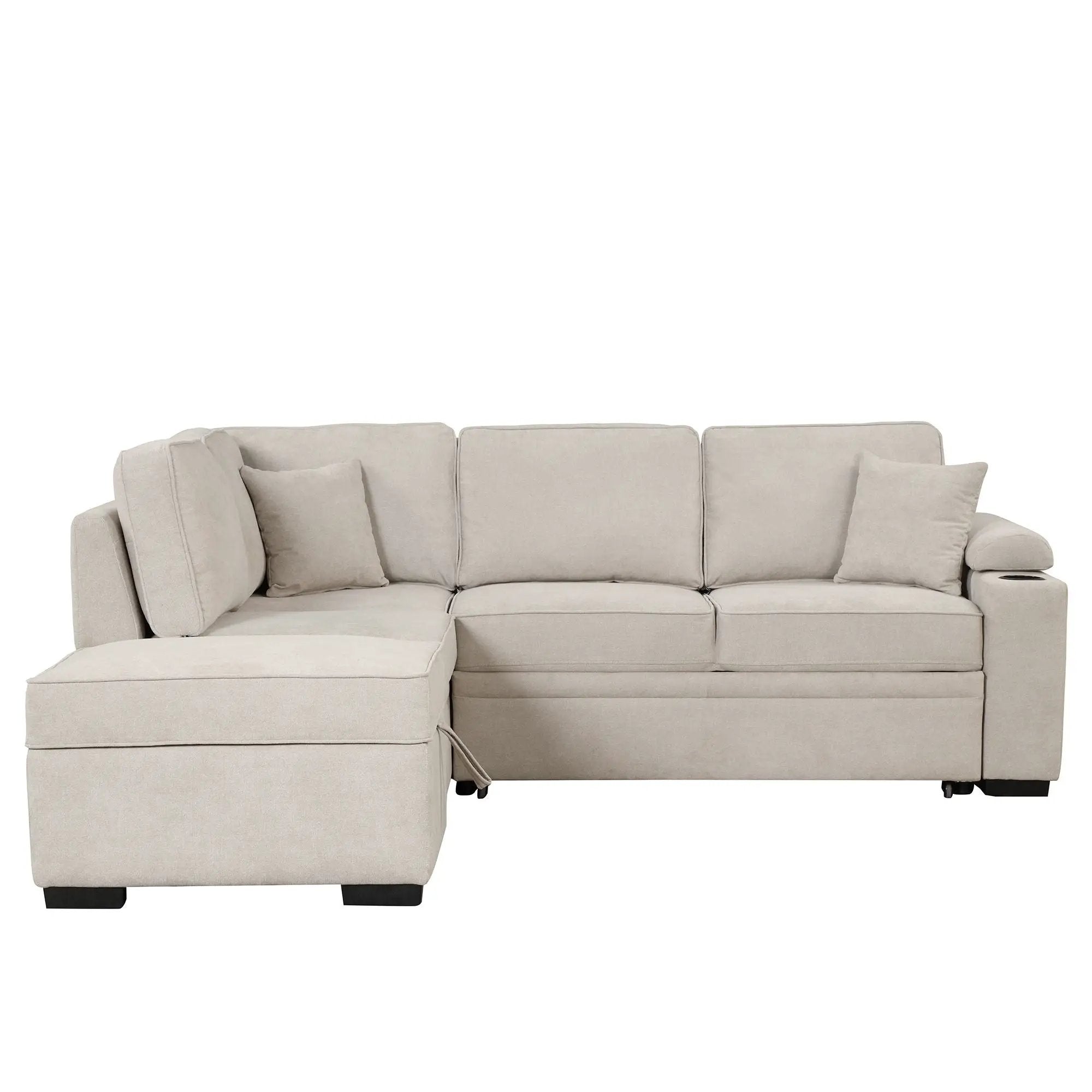 Sleeper Sofa Bed, 2 In 1 Pull Out Sofa Bed L Shape Couch With Storage Ottoman For Living Room, Bedroom Couch And Small Apartment by HouseOfZazla