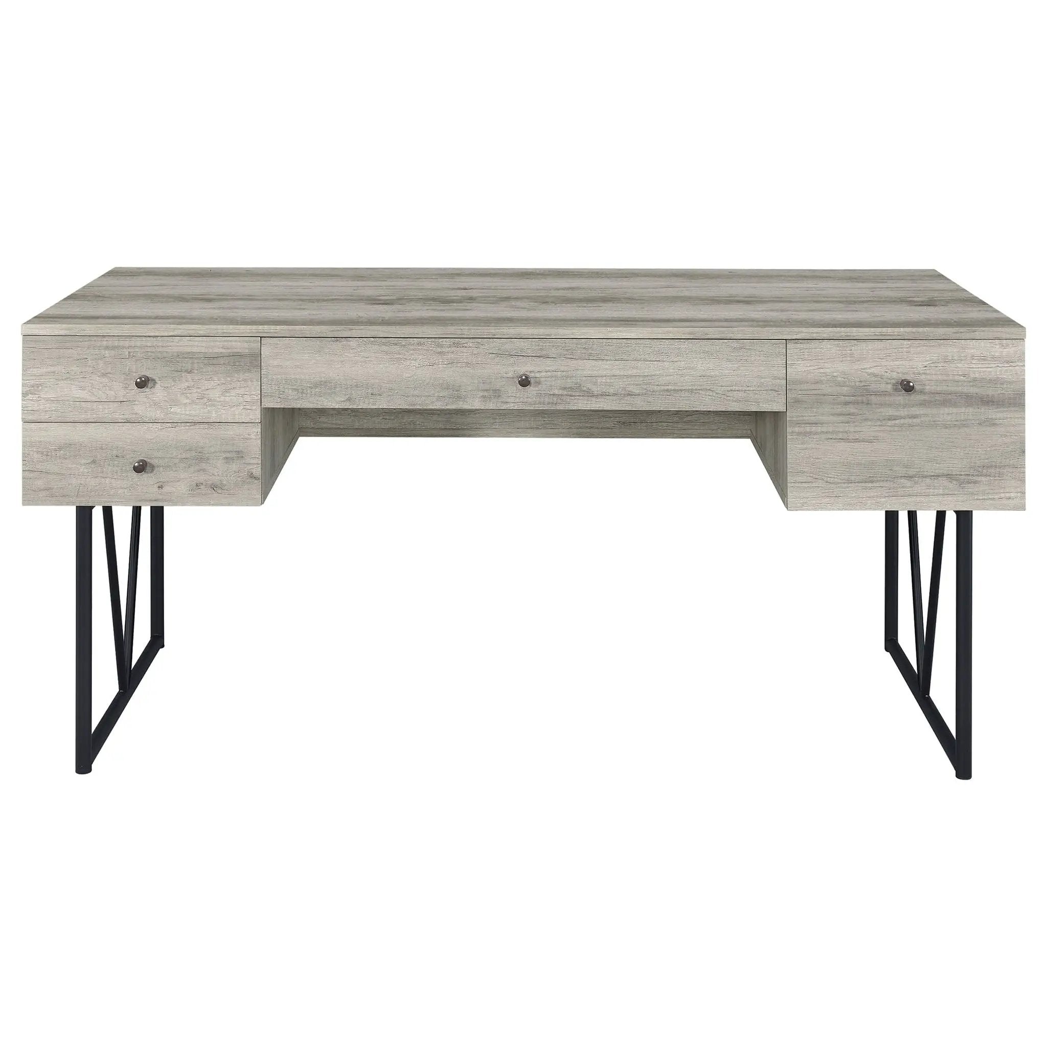 Analiese 63-inch 4-drawer Writing Desk Grey Driftwood by Unique Piece Furniture