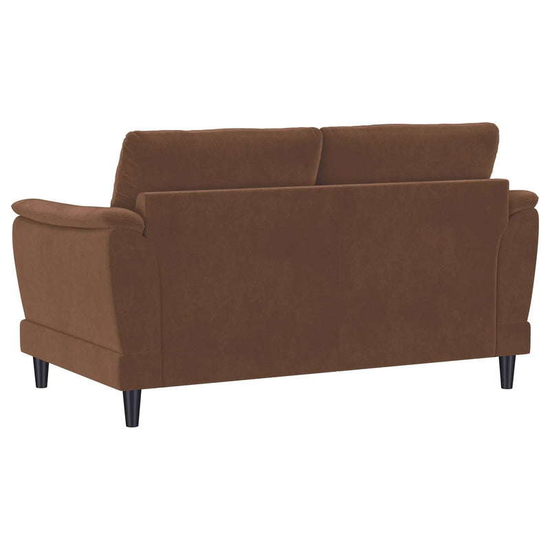 Selma Velvet Upholstered Crescent Arm Loveseat Rust by Unique Piece Furniture