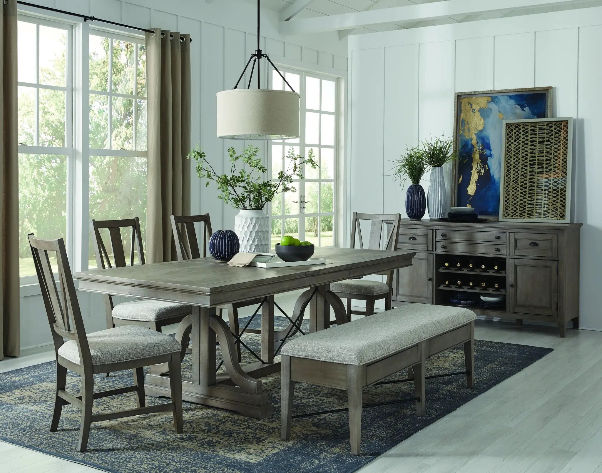 Paxton Place - Trestle Dining Table - Dovetail Gray by Unique Piece Furniture