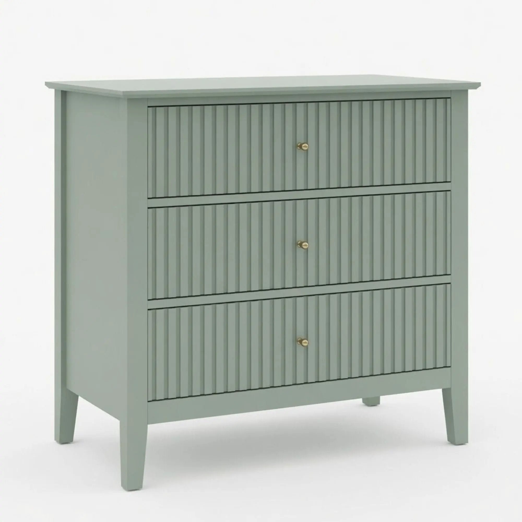 Fluted 3 Drawer Nightstand With Soft Close Slides by HouseOfZazla