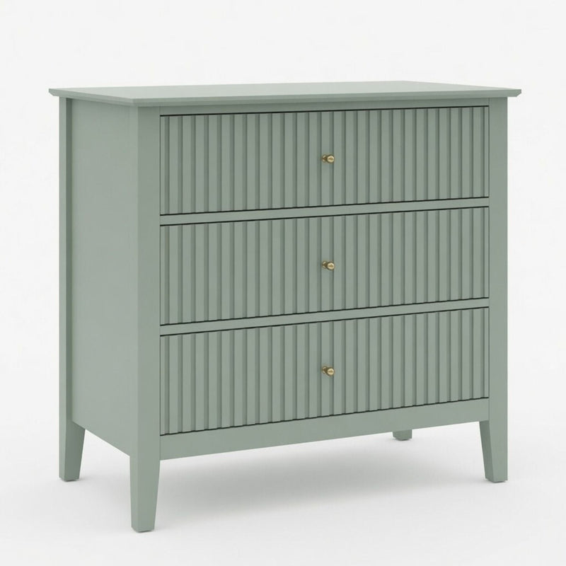 Fluted 3 Drawer Nightstand With Soft Close Slides by HouseOfZazla