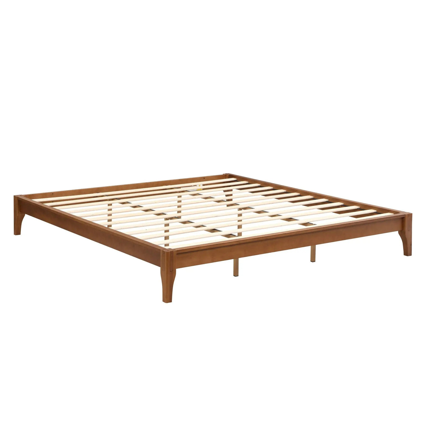 Solid Dry Bamboo Platform Bed Frame, With Slat Support by HouseOfZazla