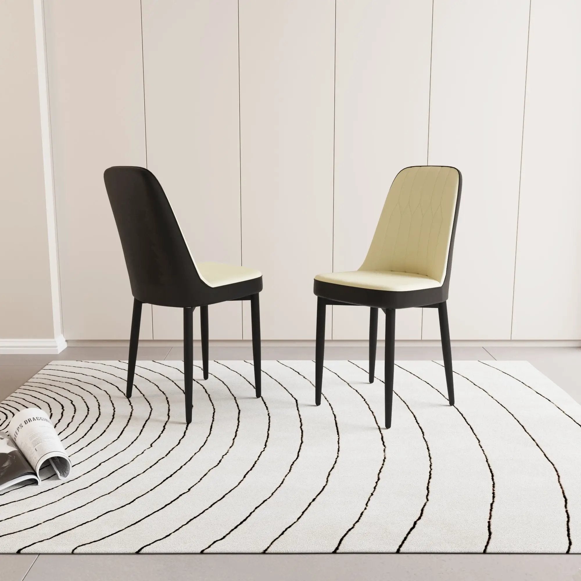 Modern Dining Chair With Cushions And Metal Legs by Unique Piece Furniture
