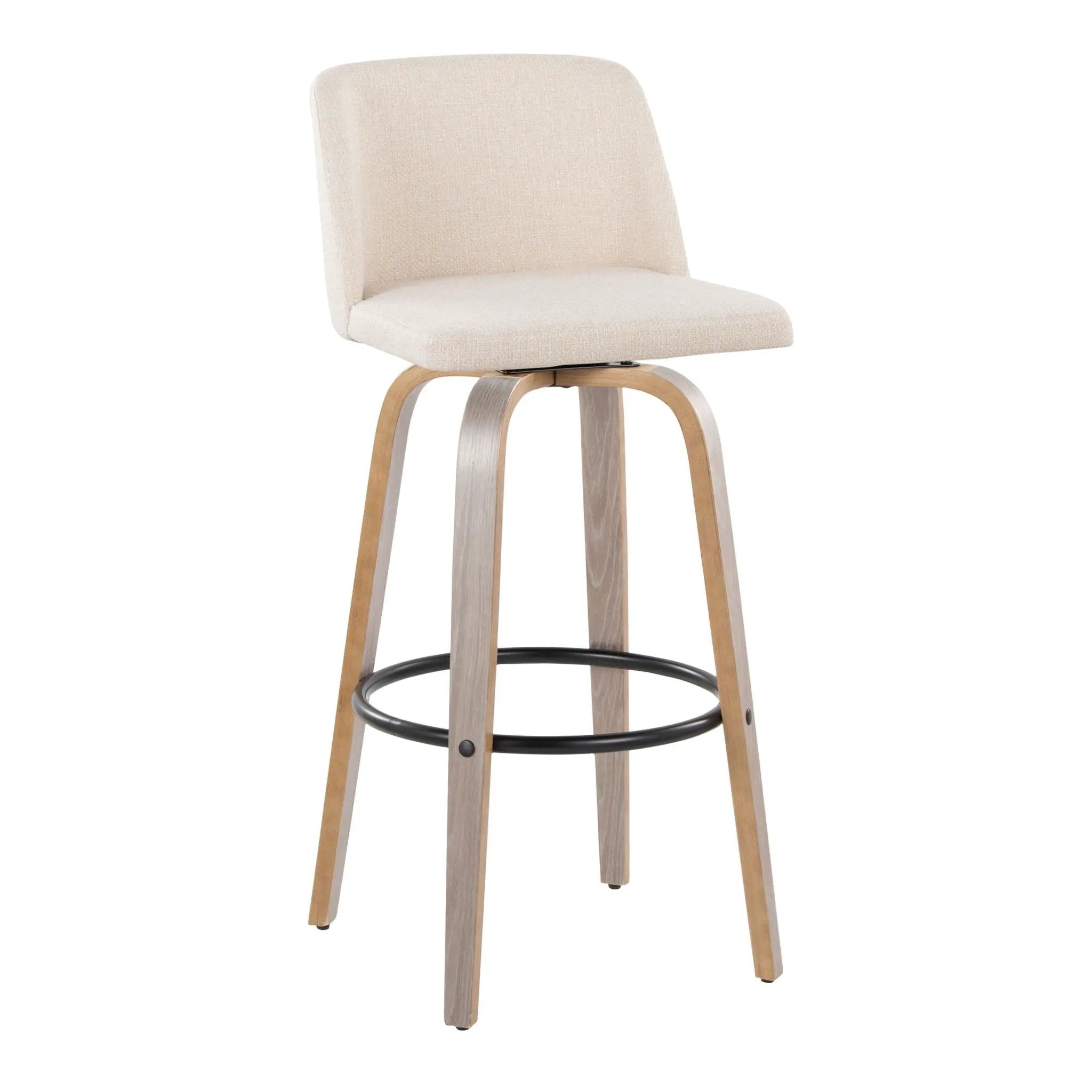 Toriano - Contemporary Fixed Height Barstool With Swivel With Round Footrest Comfort And Style (Set of 2) by Unique Piece Furniture