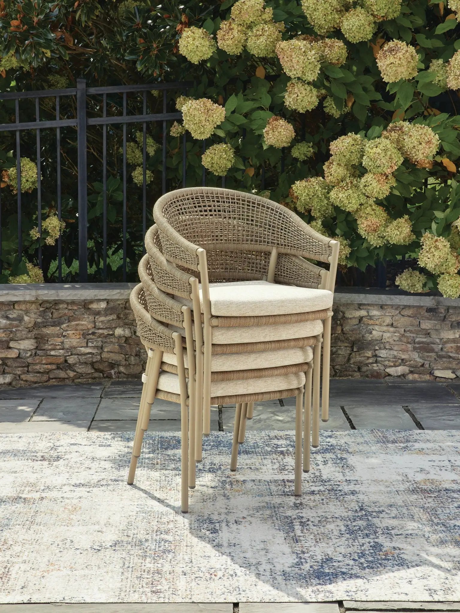 Orchard Beach - Arm Chair With Cushion (Set of 4) - Beige by Unique Piece Furniture