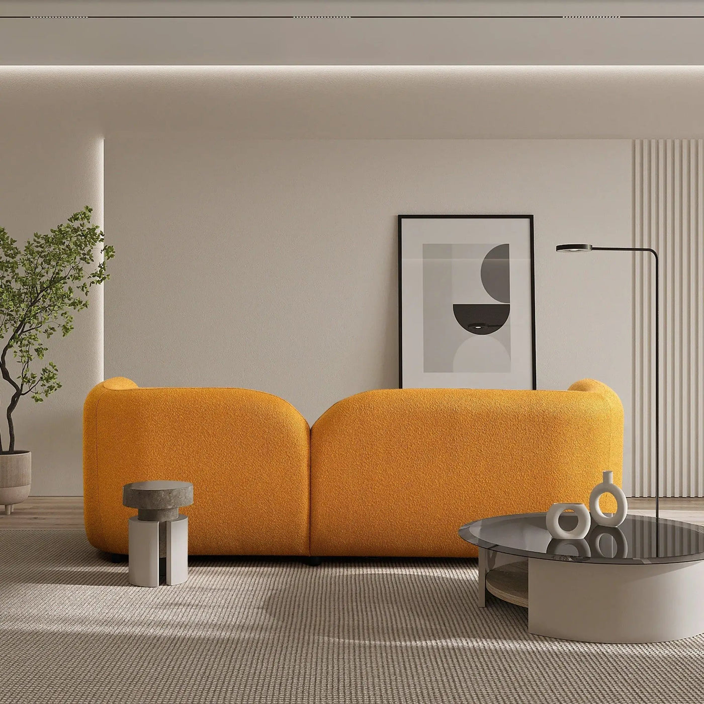 Donna - Japandi Design Boucle Sofa by HouseOfZazla