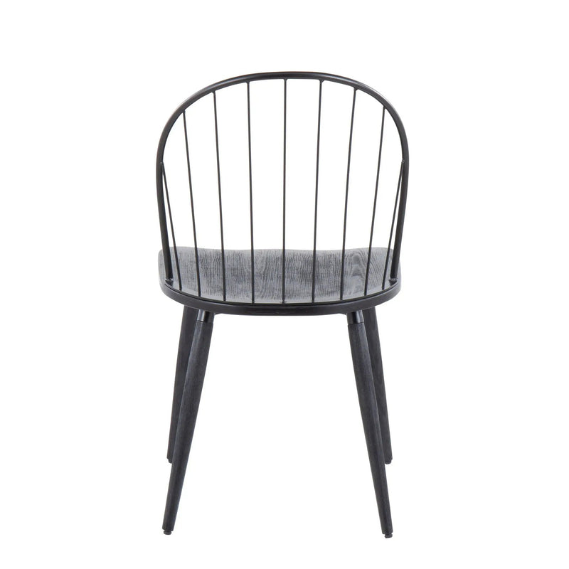 Riley - Industrial High Back Armless Chair (Set of 2) - Black by Unique Piece Furniture