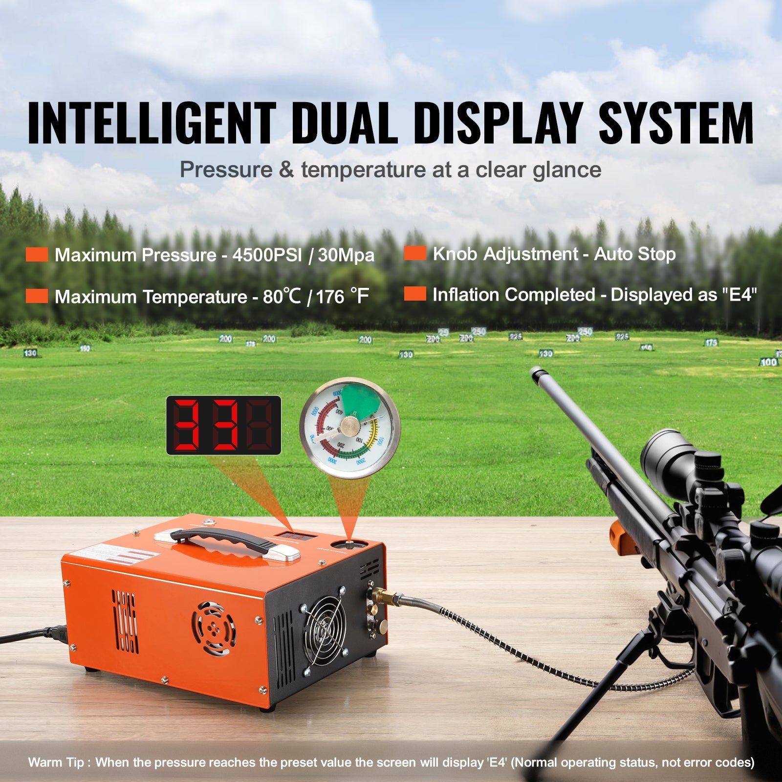 PCP Air Compressor, 4500PSI Portable with Auto-Stop and Built-In Converter by HouseOfZazla