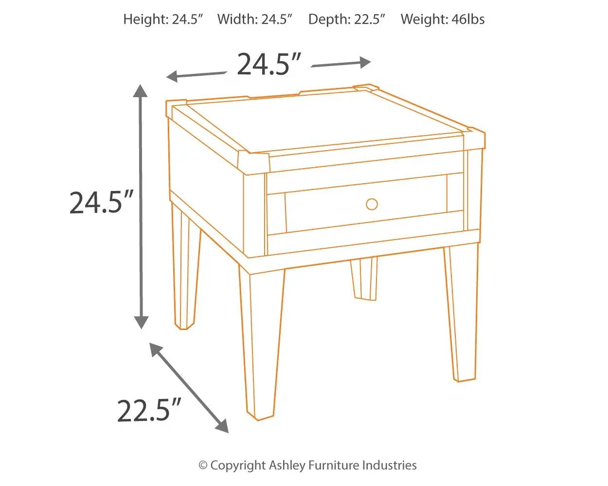 Todoe - Rectangular End Table - Dark Gray by Unique Piece Furniture