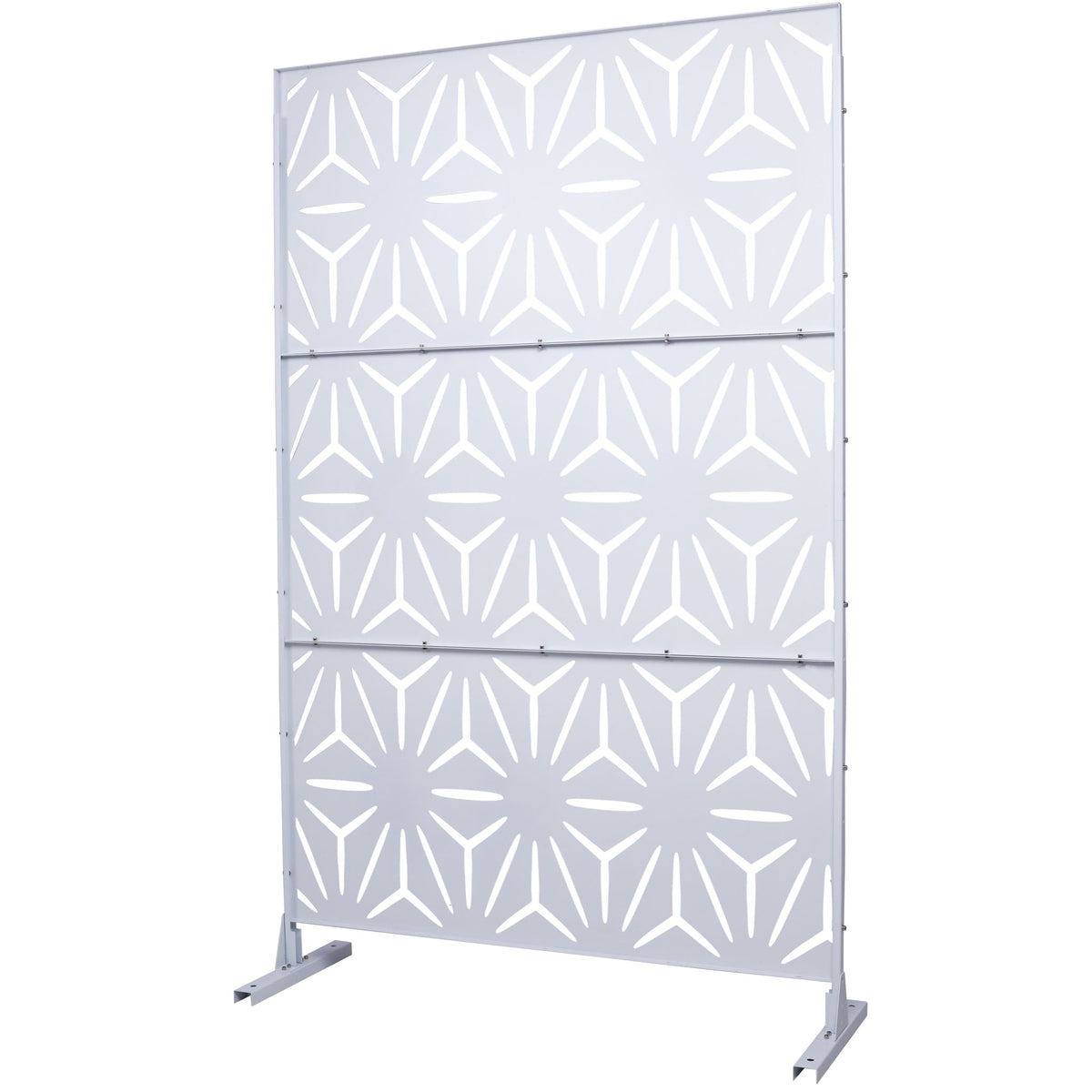 Metal Privacy Screen Room Divider with Freestanding Panels - Black, White, Dark Brown, photo 38 of 40