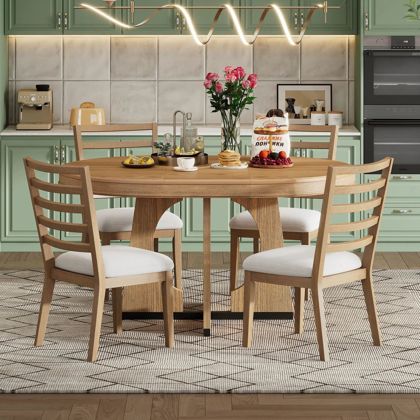 Round Dining Table Set For 4 With Chairs by Unique Piece Furniture