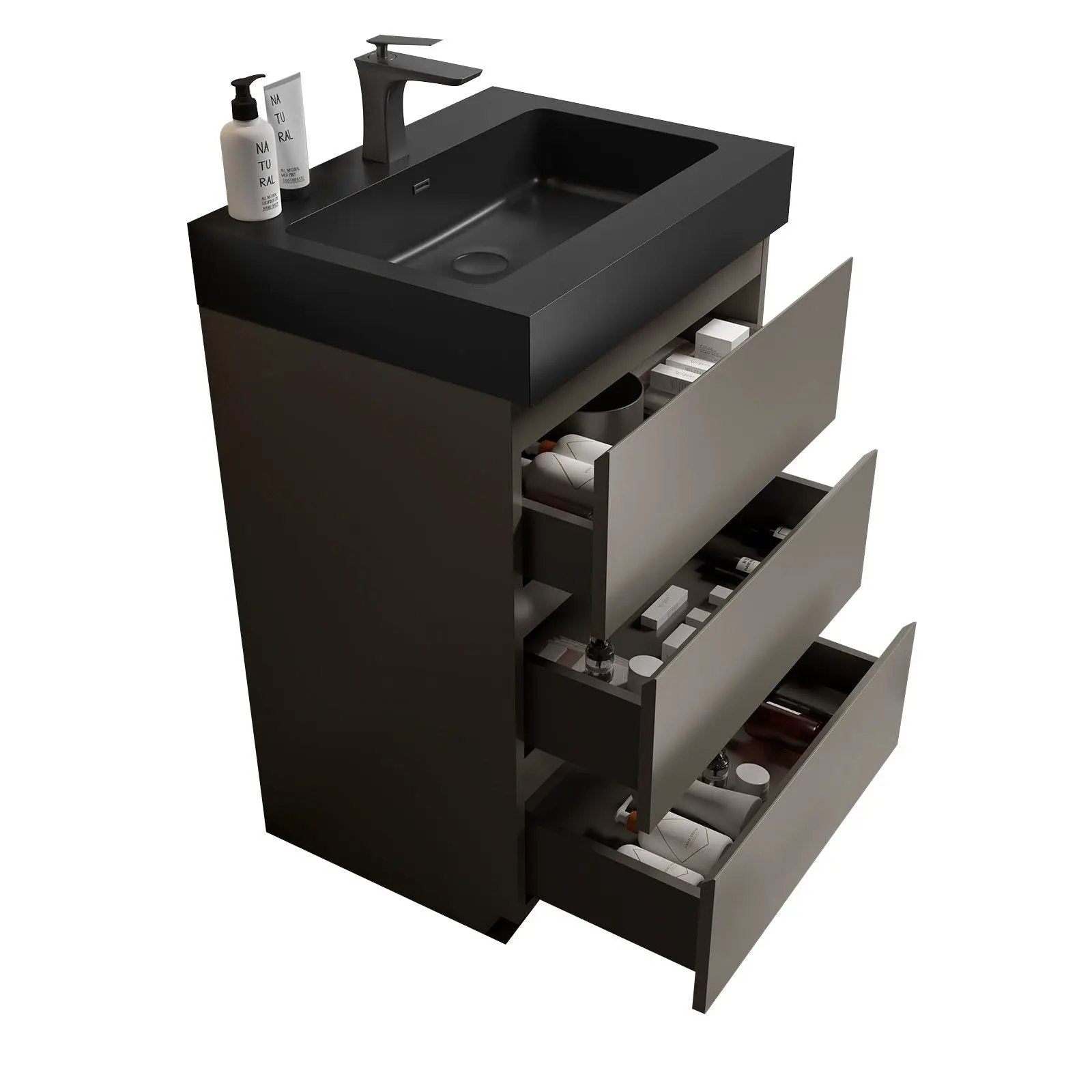 Alice - Bathroom Vanity With Sink, Large Storage Freestanding Bathroom Vanity For Modern Bathroom, One-Piece Sink Basin Without Drain And Faucet by Unique Piece Furniture