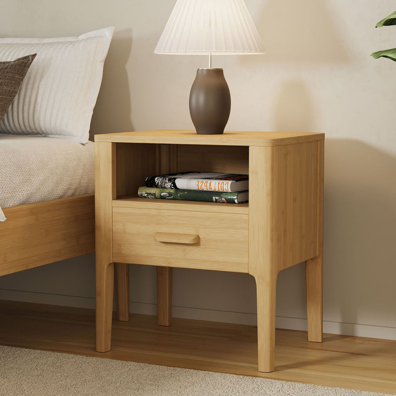 Modern Nightstand With Drawer And Open Shelf by HouseOfZazla