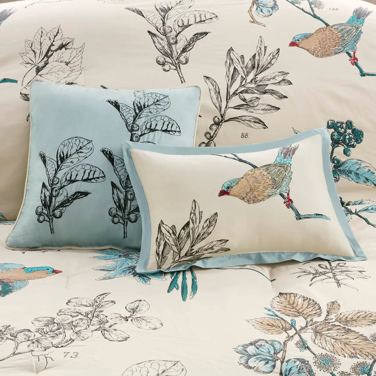 7 Piece Printed Cotton Twill Comforter Set Khaki King by HouseOfZazla