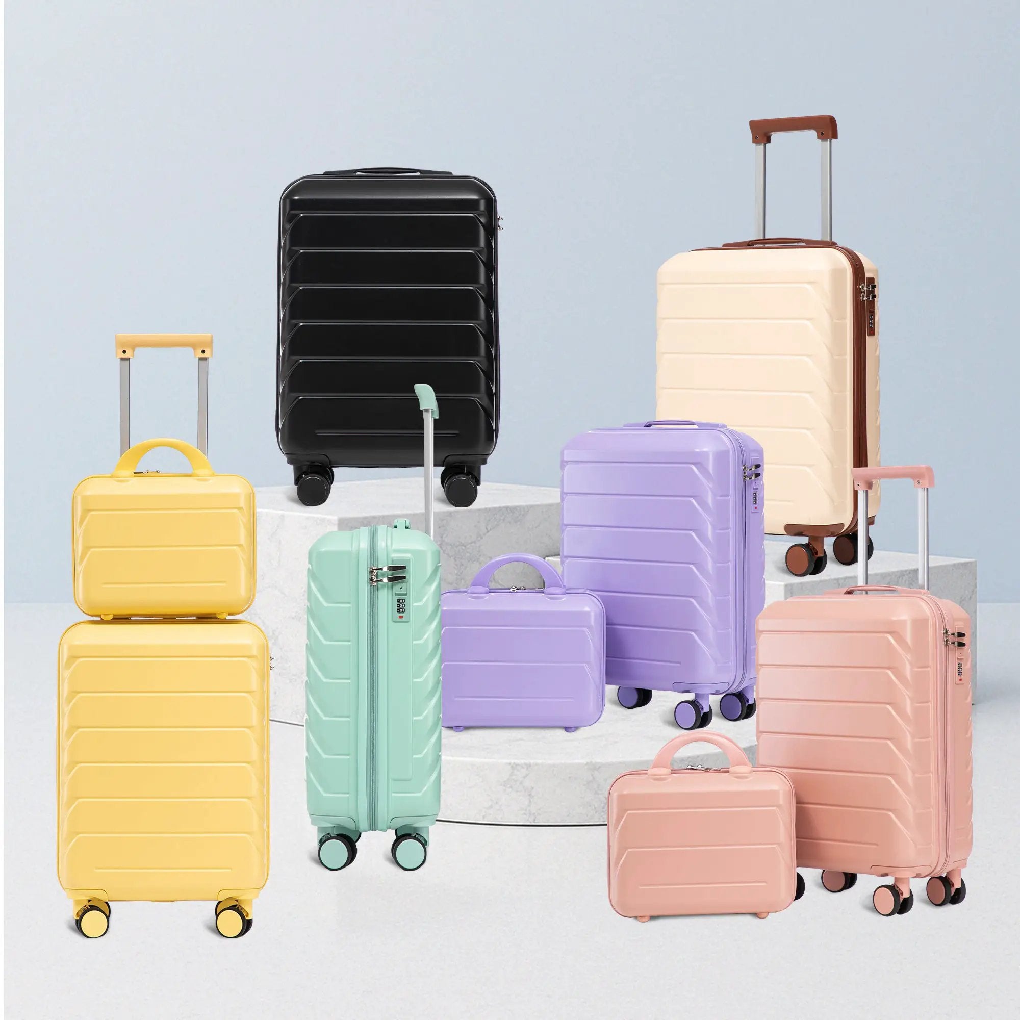 14'/20' 2-Piece ABS Spinner Wheel Luggage Set with Combination Lock by HouseOfZazla