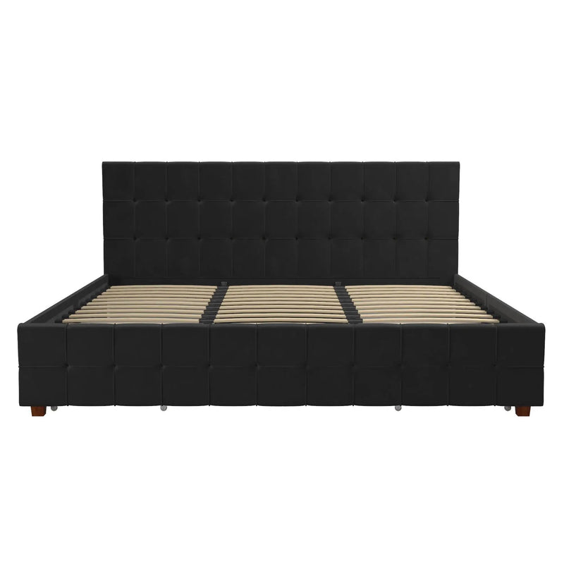 King Upholstered Bed With Storage - Black by Unique Piece Furniture