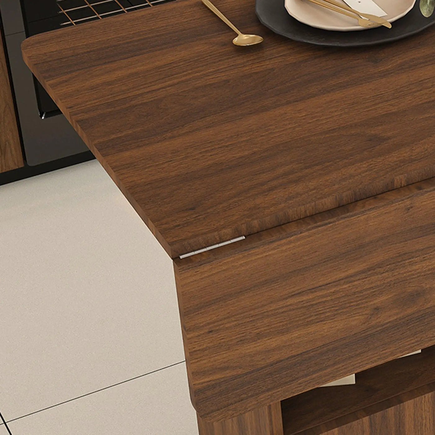 Multi Functional Folding Table With Storage Shelves And Wheels by HouseOfZazla