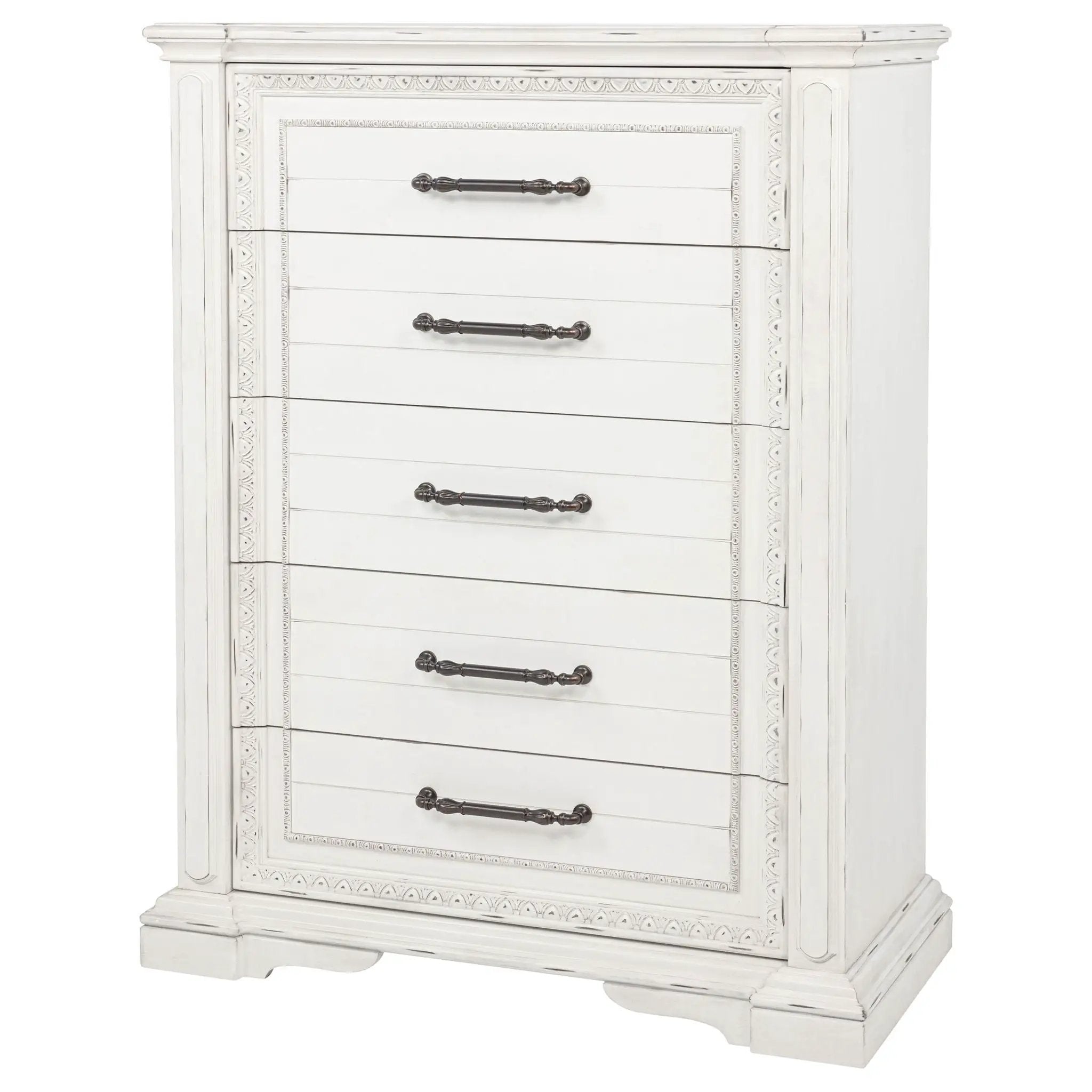 McKinney 5-drawer Bedroom Chest of Drawers Vintage White by Unique Piece Furniture