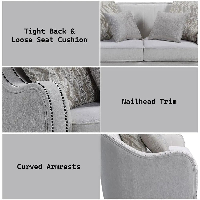 Mahler - Loveseat With 4 Pillows - Beige Linen by Unique Piece Furniture