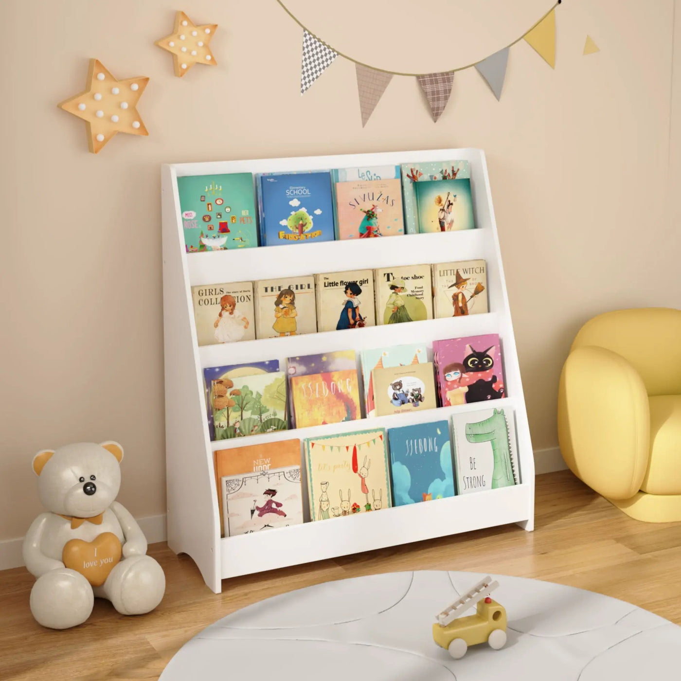 4 Tier Bookshelf, Toddler Book Display Shelves by HouseOfZazla