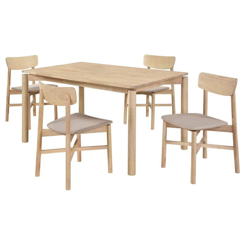 Parkridge 5-piece 59-inch Wood Dining Set White Washed by Unique Piece Furniture