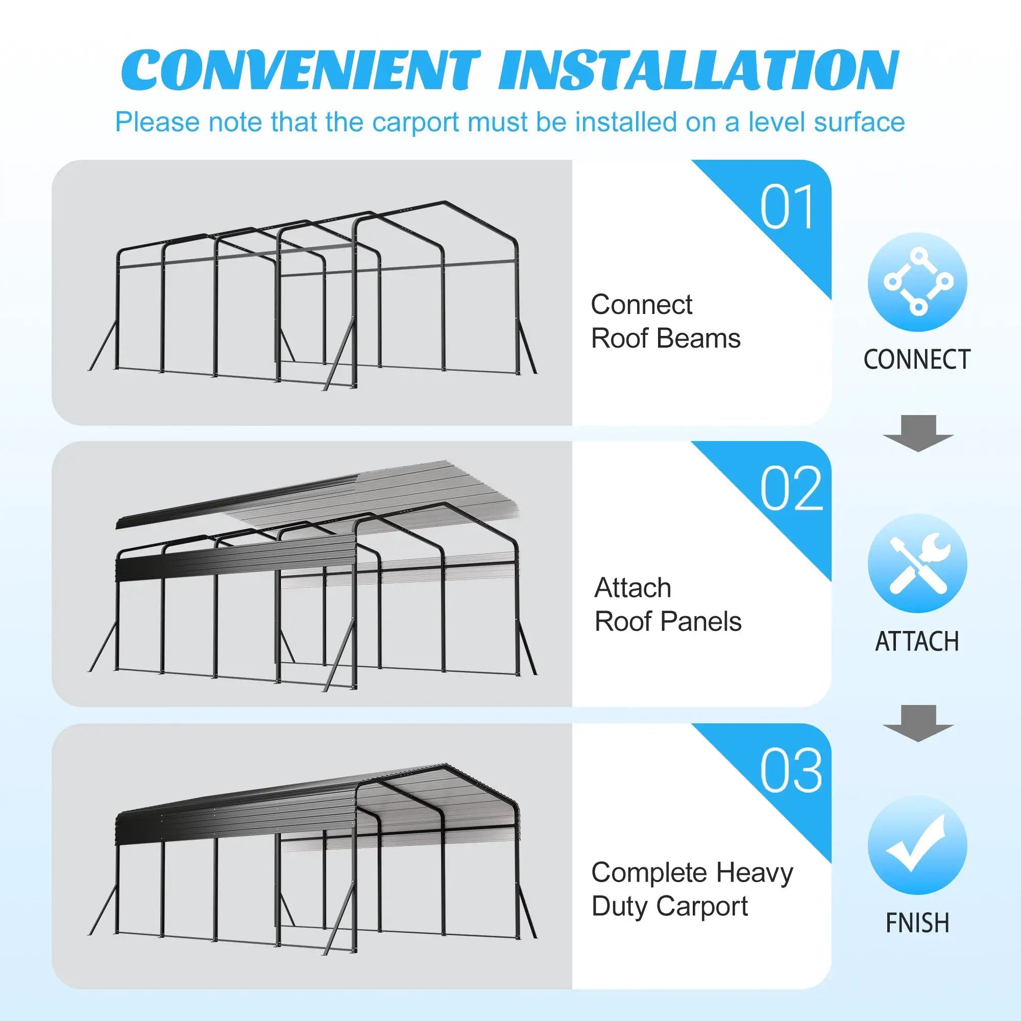 13x20 FT Metal Carport with Upgraded Frame by HouseOfZazla
