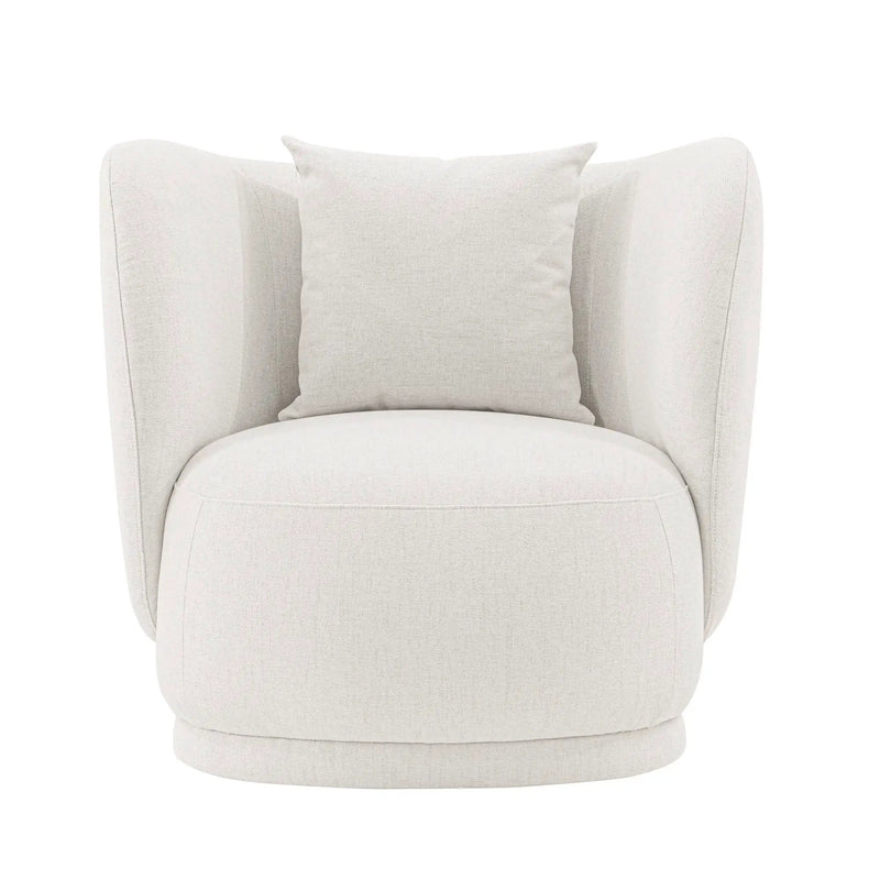 Weave - Accent Chair With Pillow, Comfortable Seating For Living Room - Cream by HouseOfZazla