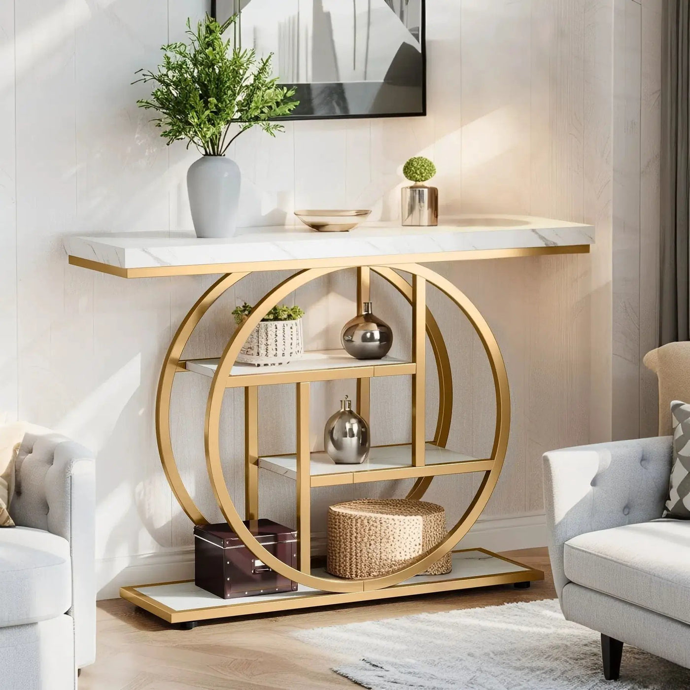 Console Table With 4 Tier Design For Living Hallway by HouseOfZazla