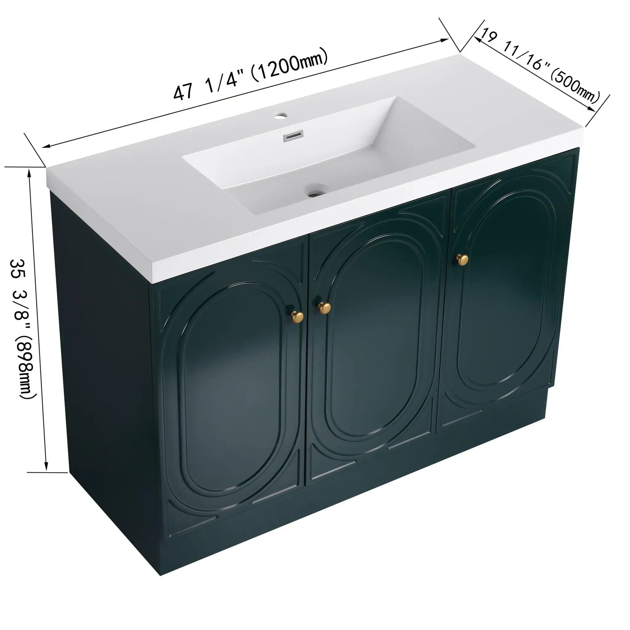 Contemporary Freestanding Bathroom Vanity With Resin Sink & Soft-Close Cabinet Doors by Unique Piece Furniture