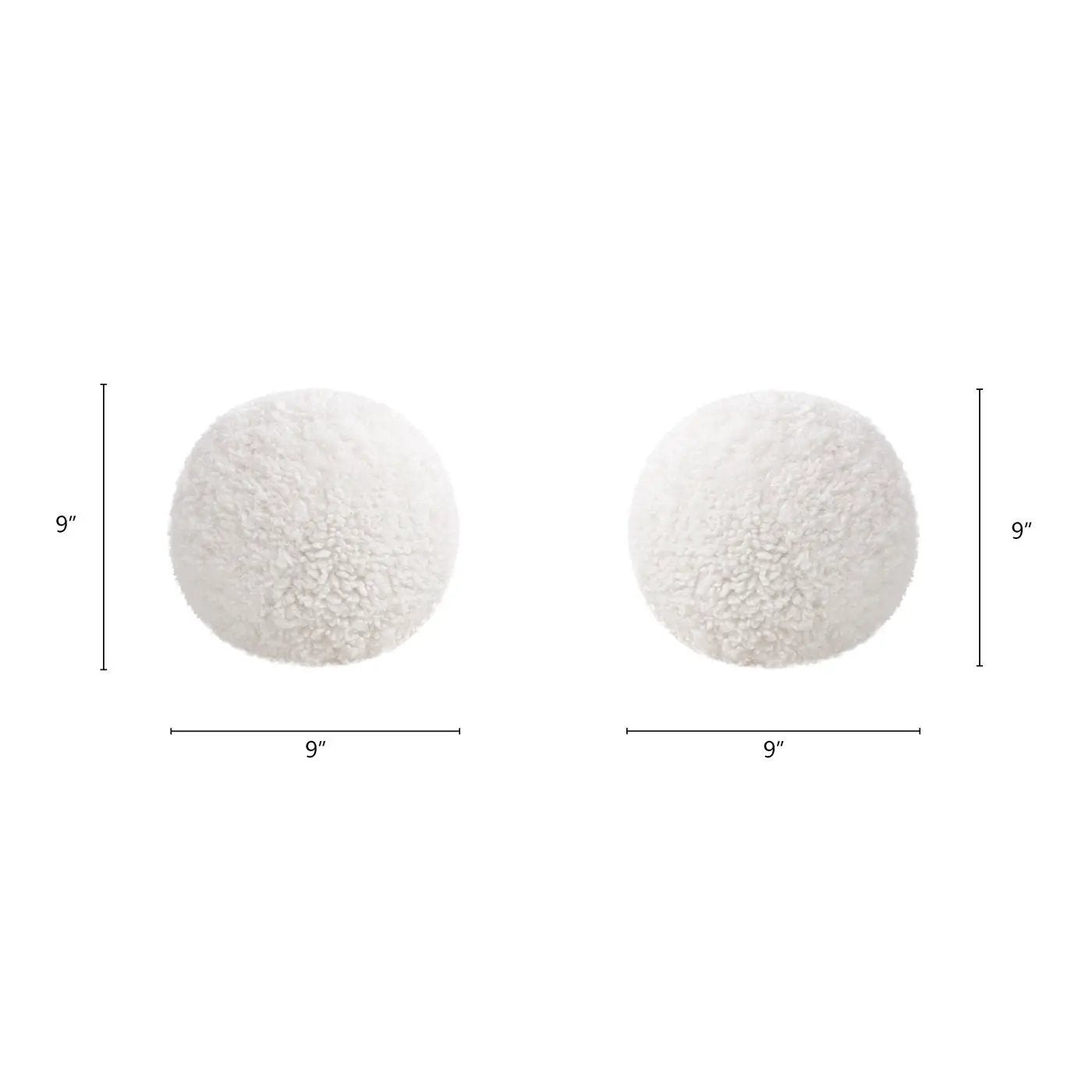 Ayla - Round Sphere Accent Ball Throw Pillow - Curly White by HouseOfZazla