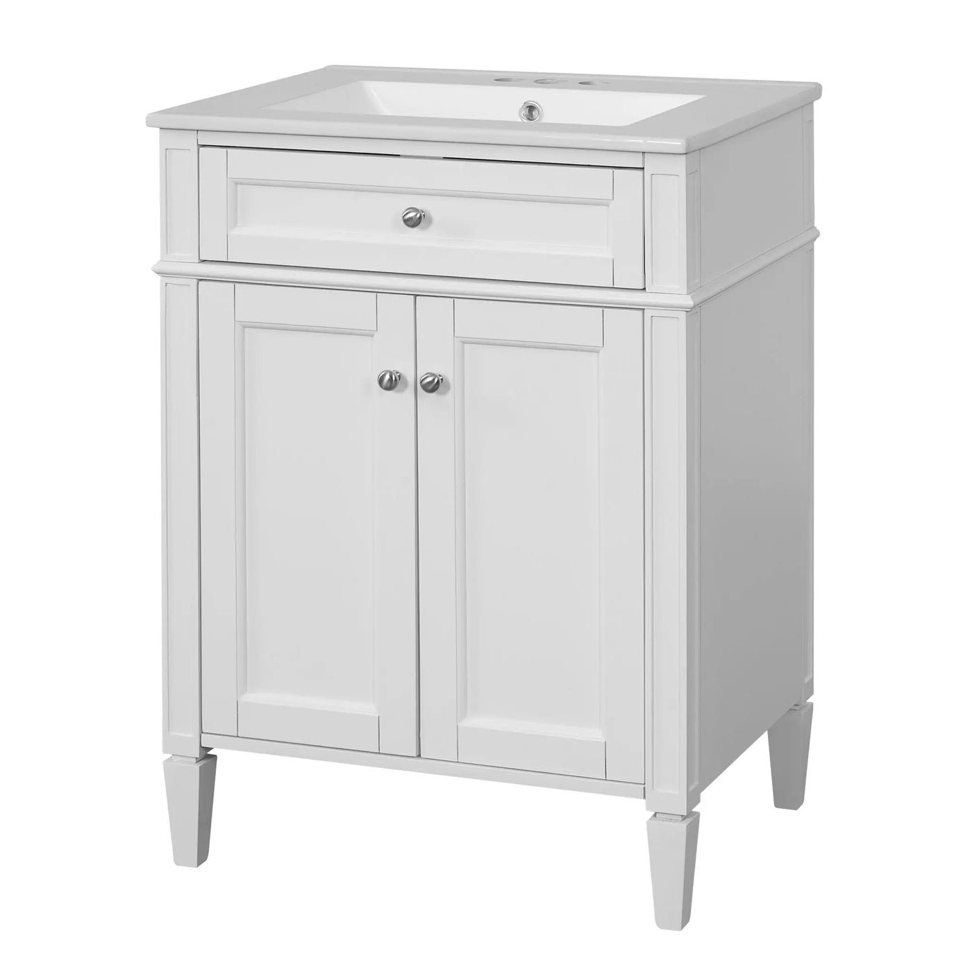 Bathroom Vanity With 2 Doors And Tip Out Drawer, Soft Closing Hinges by HouseOfZazla
