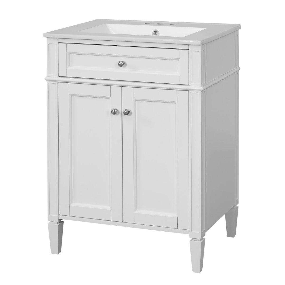 Bathroom Vanity with Solid Wood Frame and Tip Out Drawer - Black, White, Dark Green, photo 3 of 12