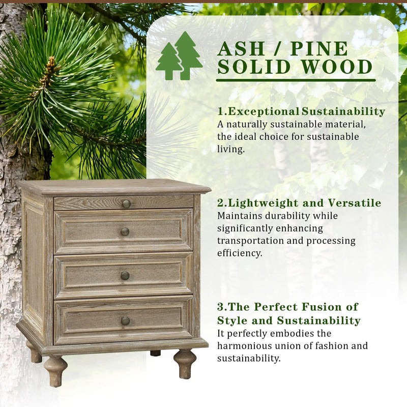 Farmhouse Nightstands with 4 Drawers and Pull-Out Shelf by HouseOfZazla
