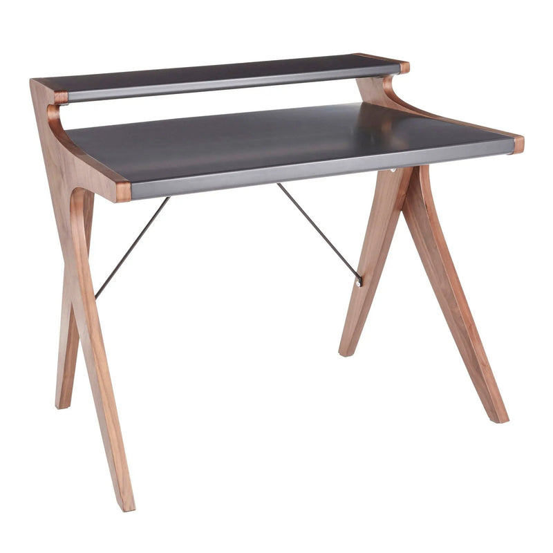 Archer - Contemporary Desk - Walnut / Gray by HouseOfZazla