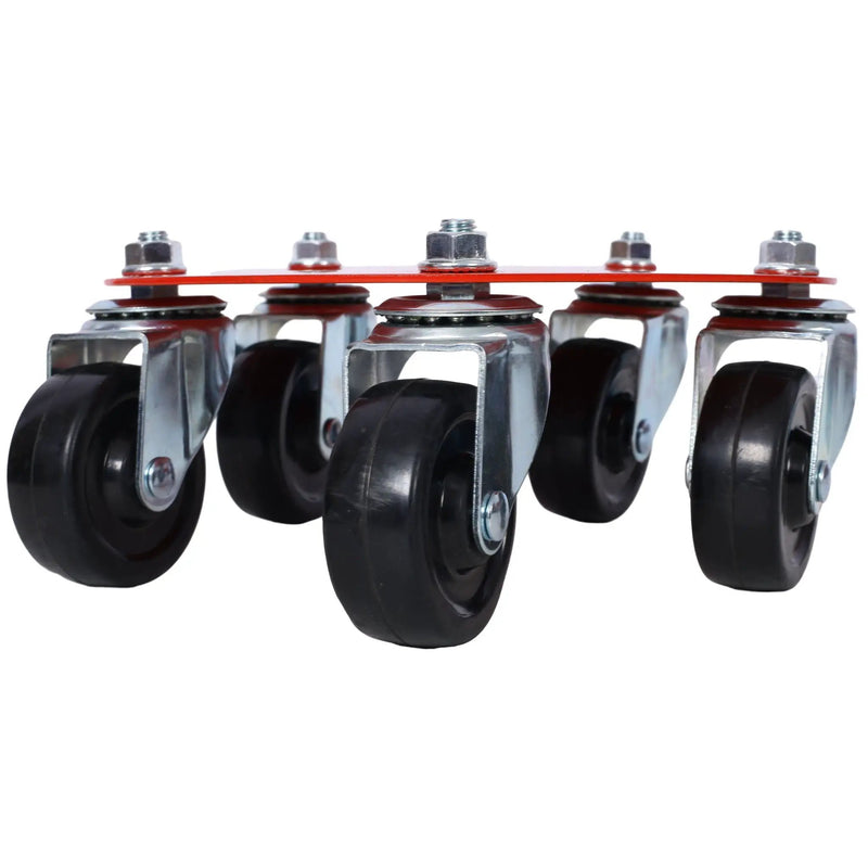 Heavy Duty Snowmobile Dolly V Slide With 2.5" Swivel Casters, Rubber Pad, 1500Lbs Capacity Steel - Red by HouseOfZazla