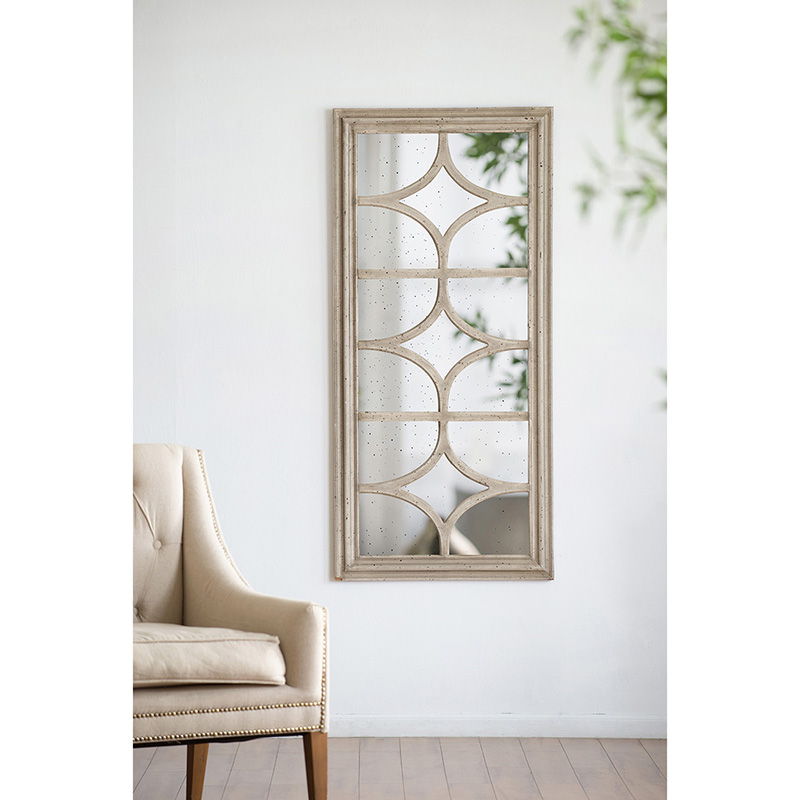 Rectangular Wall Mirror with Distressed Frame - Cream, photo 5 of 5