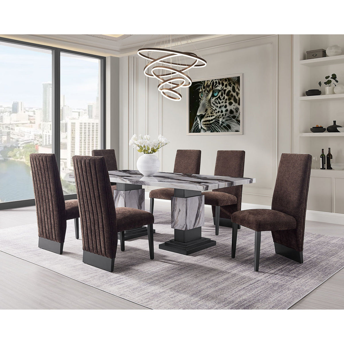 Contemporary Dining Chair Set with Extended Back - Multiple Colors, photo 22 of 27